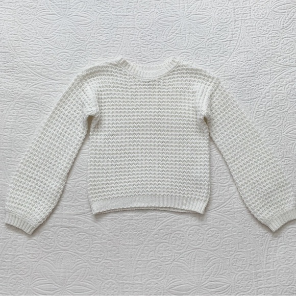 Forever 21 Girls' Chunky Knit Crewneck Sweater, White (US 7/8) - Picture 1 of 4